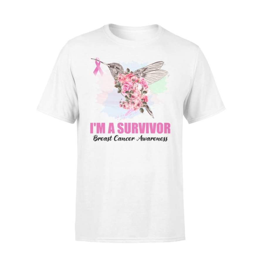 Bird Floral I’m A Survivor Breast Cancer Awareness – Standard T-shirt