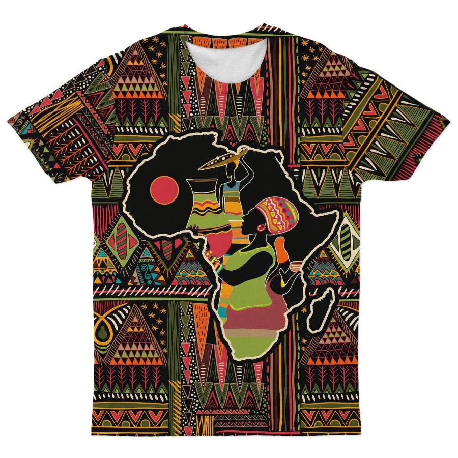 Africa Map Pattern T-shirt