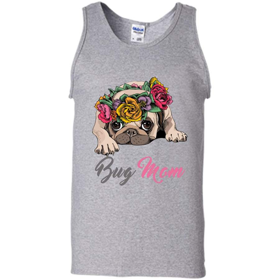 Mom Love Floral Bandana Pug Puppy Headband – Canvas Unisex Tank