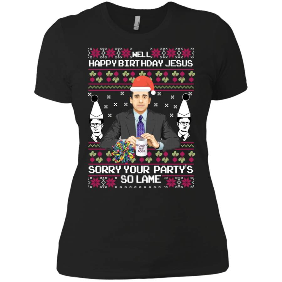 AGR Well happy bithday jesus sorry your party’s so lame Ladies T-Shirt