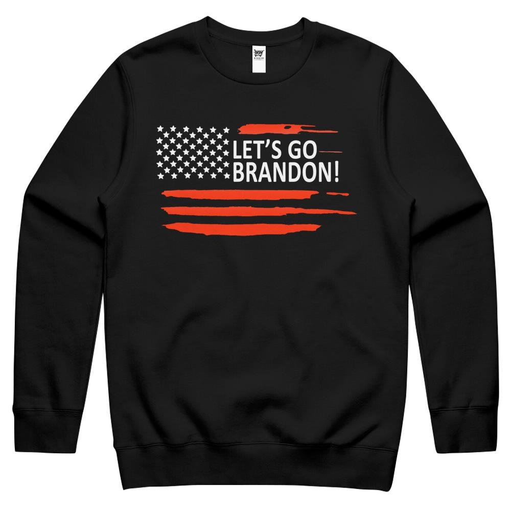 Let’S Go Braden Brandon Us Flag Tee Funny Trendy Sarcastic Crewneck Sweatshirt