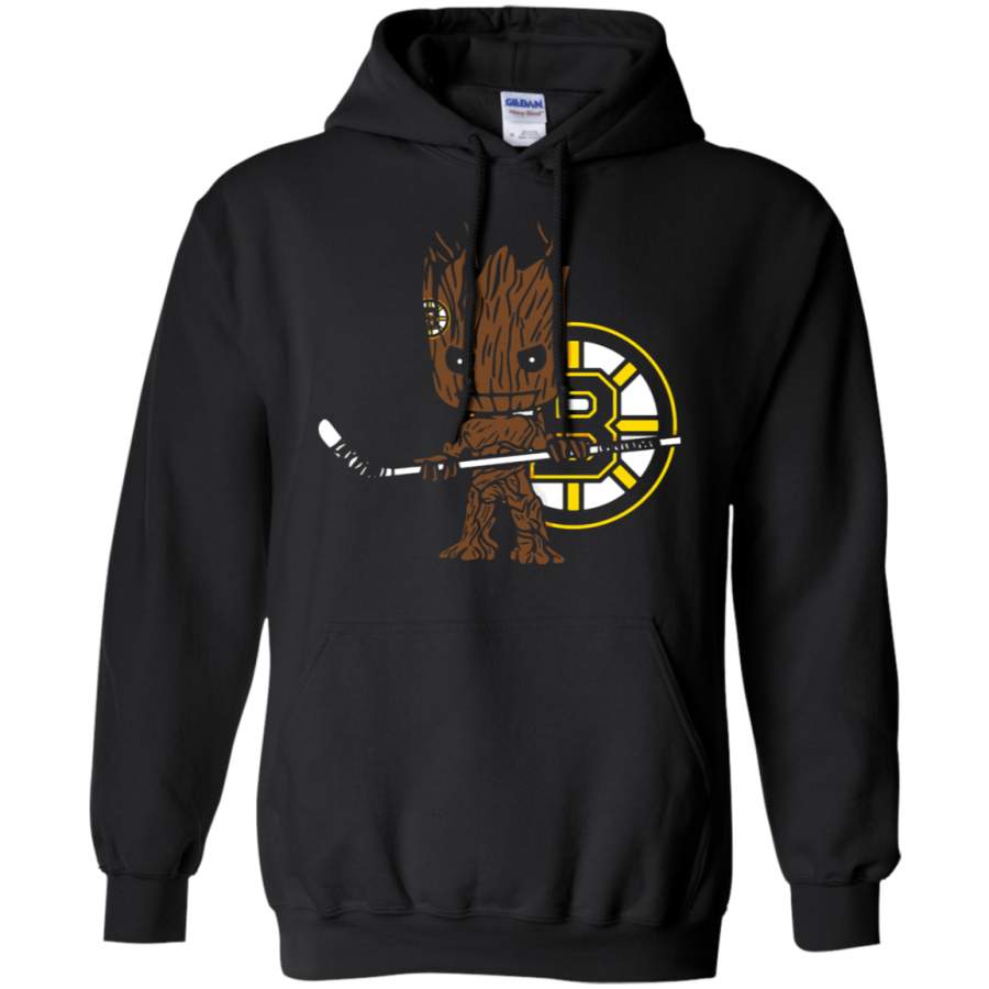 AGR Groot I Am Ice Hockey Player Team Boston Bruins Hoodie