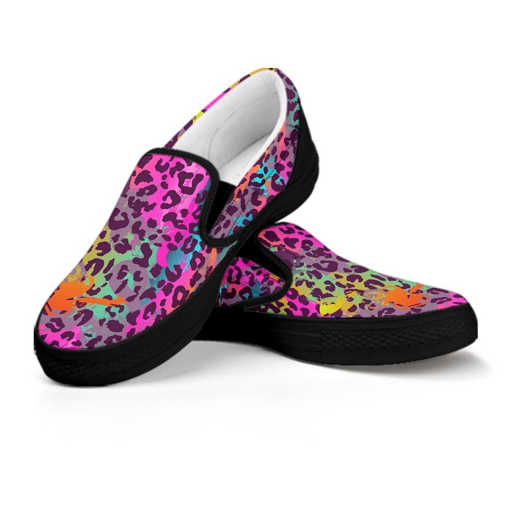 Colorful Leopard Women’S Slip On Sneakers