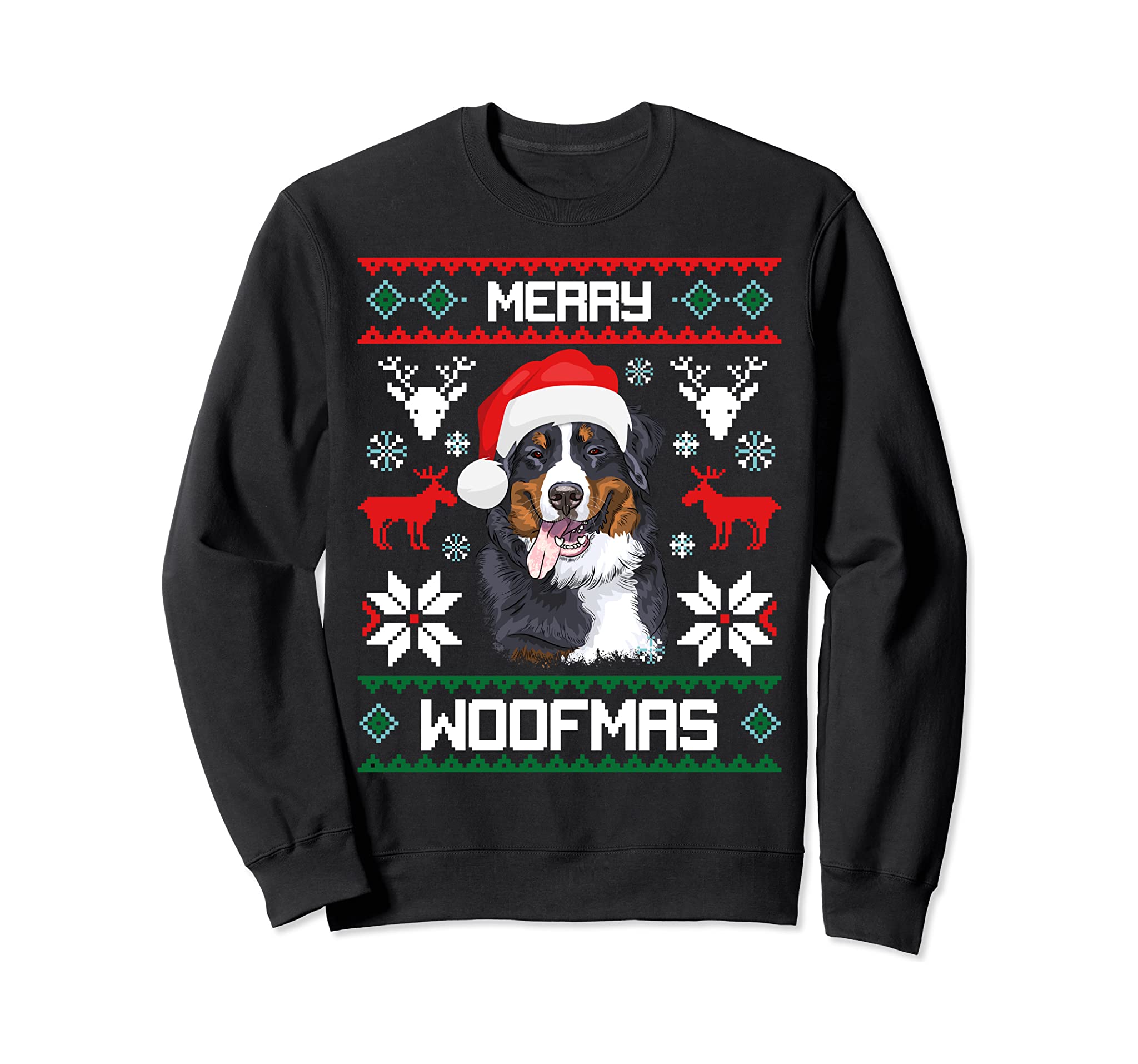 Bernese Mountain Dog Gift For Merry Christmas Woofmas Berner Sweatshirt