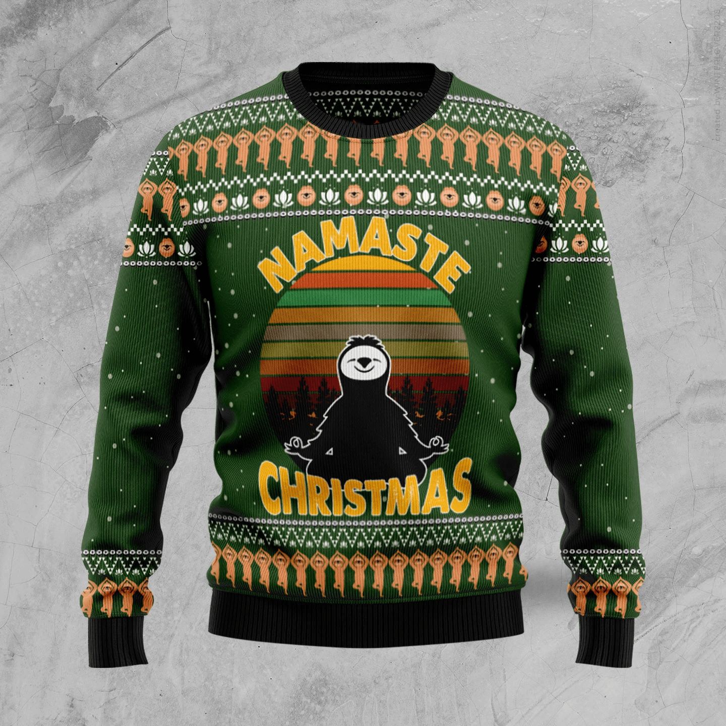 Sloth Namaste Christmas Ugly Sweater