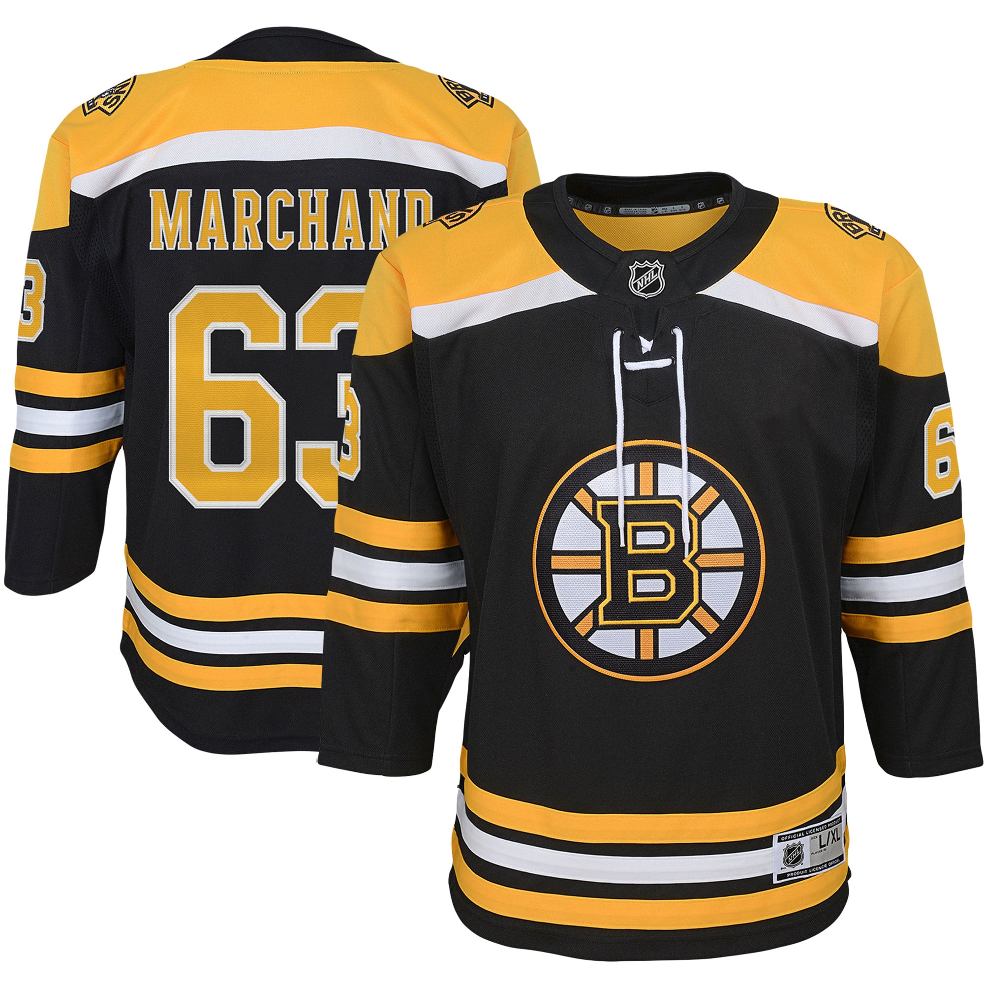 Brad Marchand Boston Bruins Youth Home Premier Player Jersey – Black