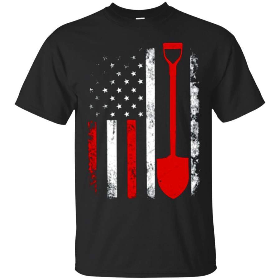 AGR Vintage American Flag Shovel Happy 4th Of July T-shirt zGalaxy Fashion T-Shirt