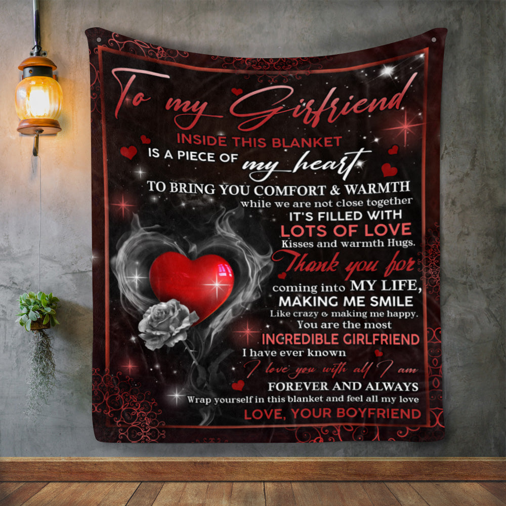 To My Girlfriend Fleece Blanket – Gift For Her