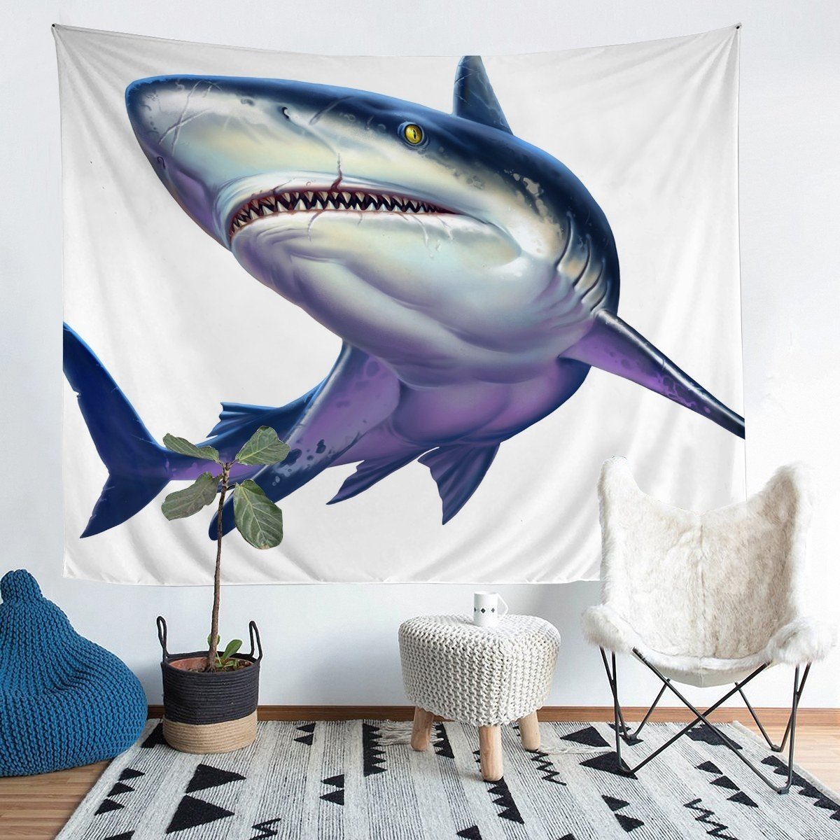 3D Shark Bedding Throw Blanket for Kids Boys Teens Sea Animal Print Tapestry Ocean Marine Life Tapestries Wall Hanging Sealife Wall Blanket,Bedding Collection