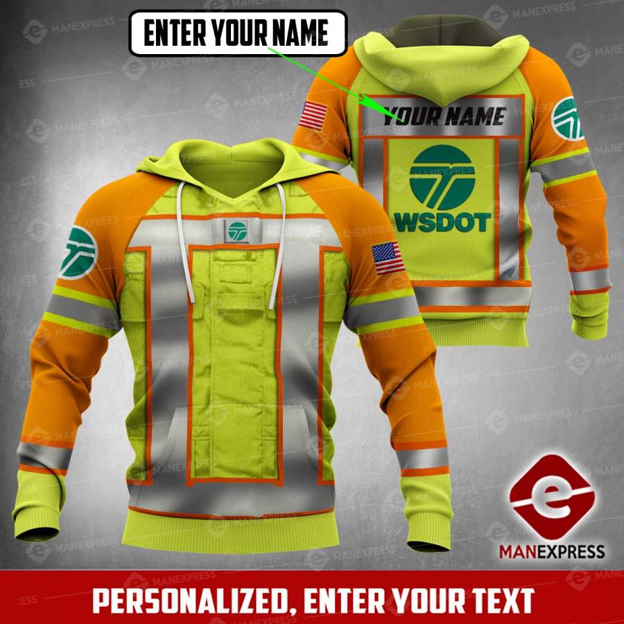 TMA2404 Customized WSDOT – Washington State Department of Transportation 3D SAFETY Hoodie