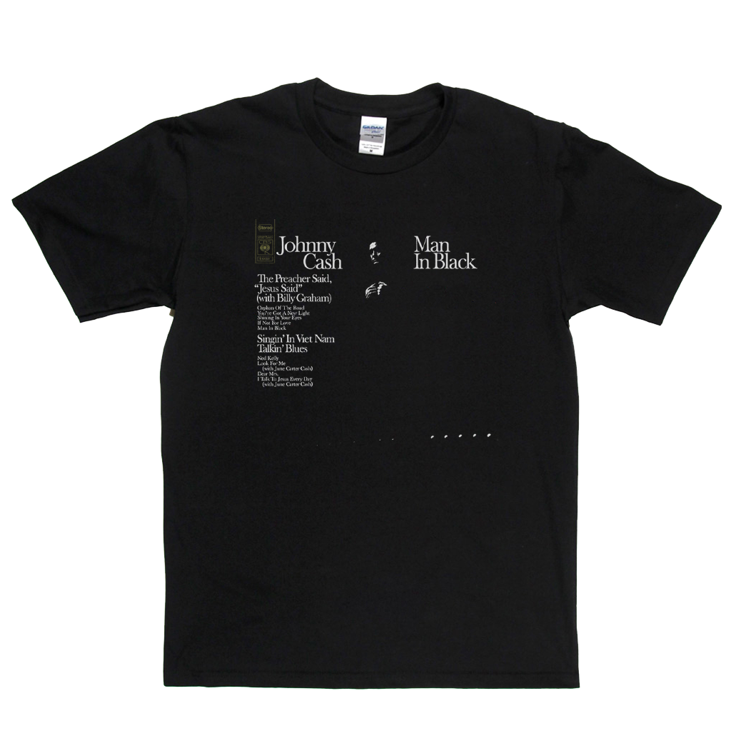 Johnny Cash Man In Black T-Shirt