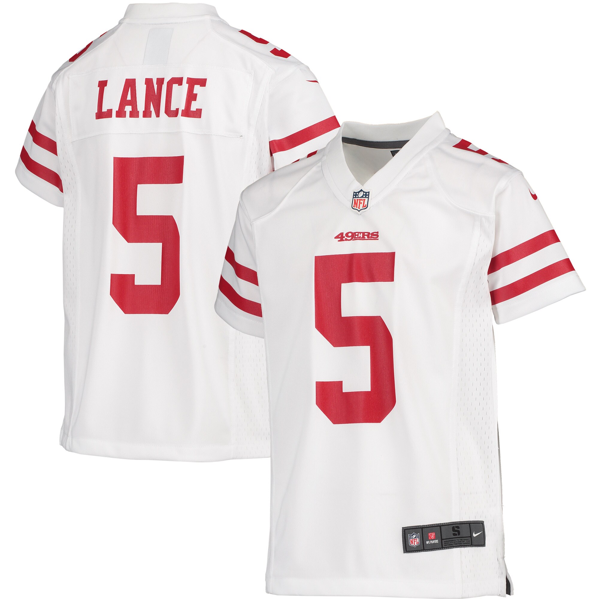 Youth San Francisco 49ers Trey Lance White Player Game Jersey