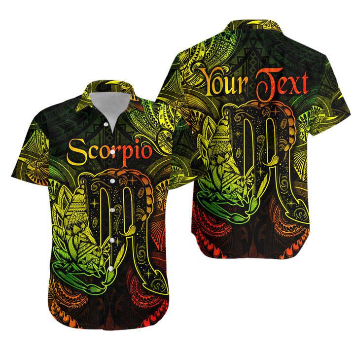 Scorpio Zodiac Polynesian Custom Name Hawaii Shirt For Men Women Ha110812