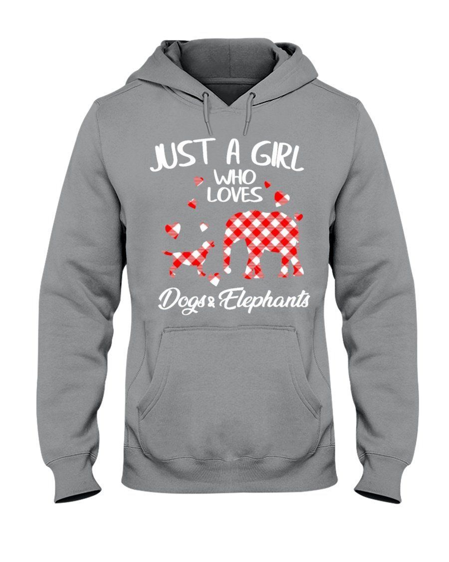 Just A Girl Who Loves Dogs And Elephants Lovely Gifts Hoodie