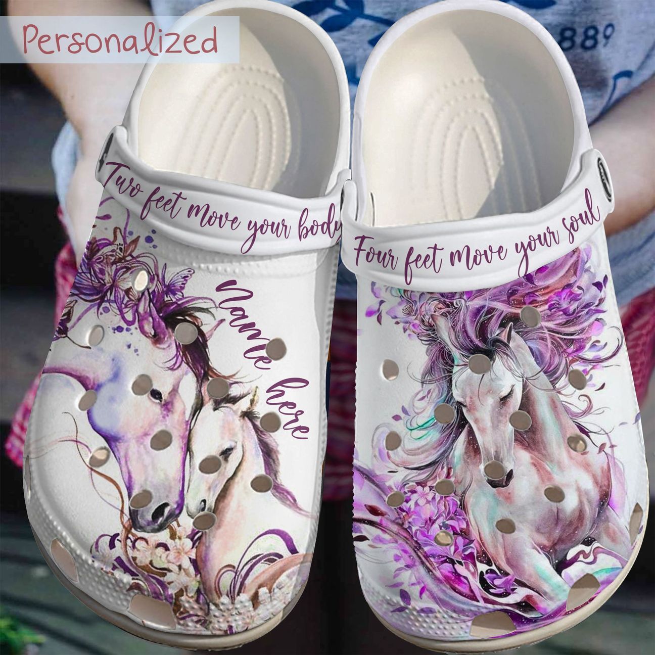 Horse Personalized Clog, Custom Name, Text, Color, Number Fashion Style For Women, Men, Kid, Print 3D Move Your Soul