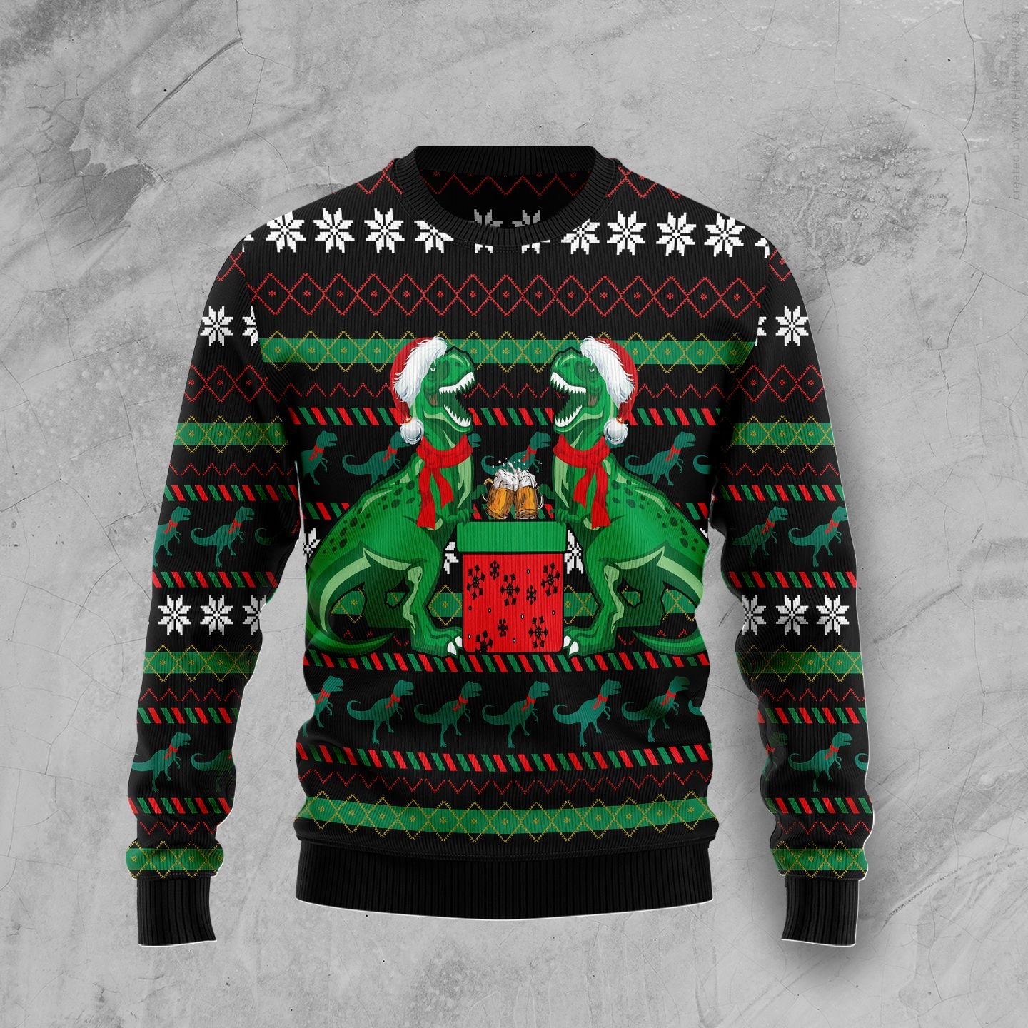 T-Rex Drink G5929 Ugly Christmas Sweater