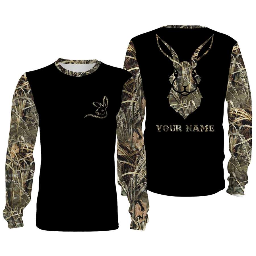 Rabbit hunting camouflage camo custom Name 3D All over print Sweatshirt, Hoodie, zip up hoodie, Long sleeves, T-shirt – Gift for Rabbit hunter – FSD536