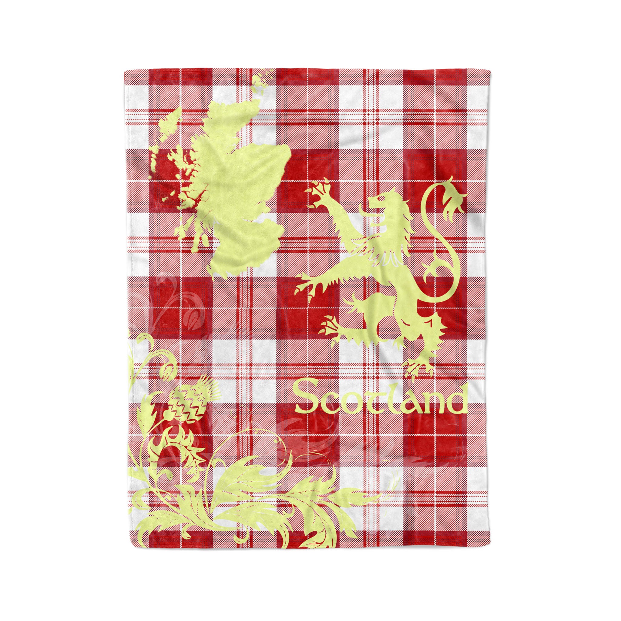 Tartan Plaid Fleece Blanket Tartan Blanket Thistle And Lion Scottish Clan Menzies Red Plaid Blanket