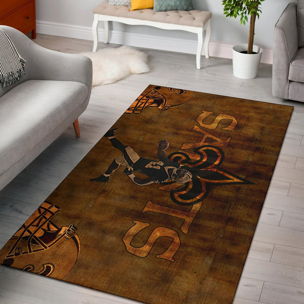 New Orleans Saints American Football Team Deonte Harris 11 Running Vintage Style Area Rug Home Decor