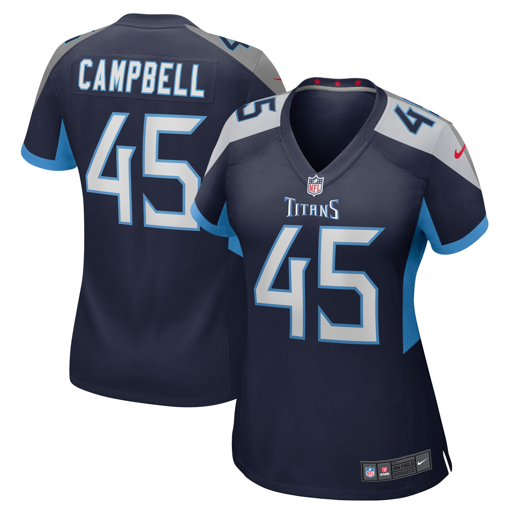 Chance Campbell Tennessee Titans Womens Player Game Jersey – Navy NFL