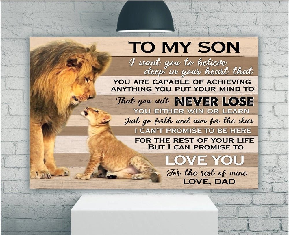 & Canvas | To My Son Canvas, Gifts For Son From Dad Canvas, To My Son I Love You , God Wall Art Wall Art Decor, Home Decor