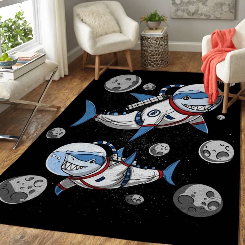 Space Sharks Astronauts – Astronauts And Astronomy Area Rug Carpet