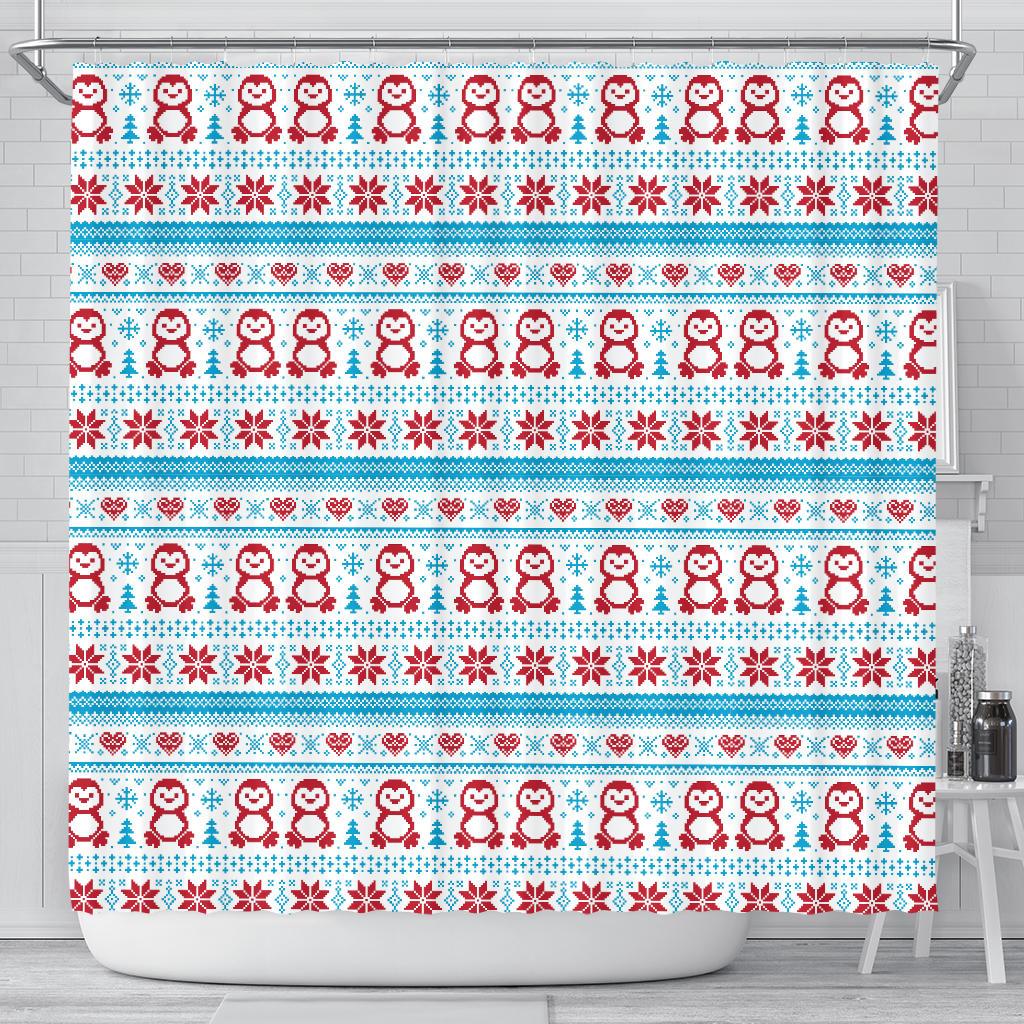 Penguin Sweater Printed Pattern Shower Curtain Fulfilled In US