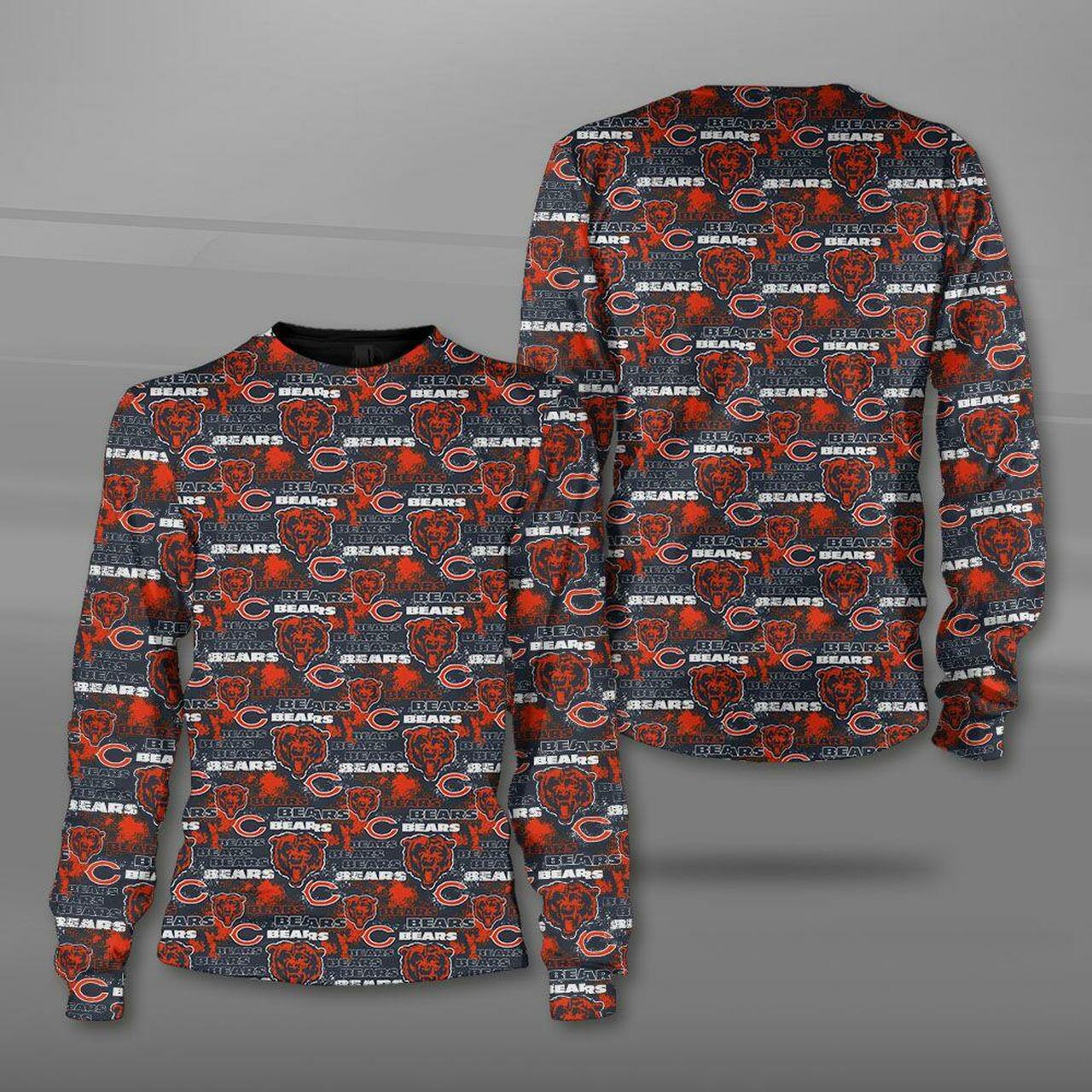 Men / Women Chicago Bears All Over Print 3D Sweatshirt, Chicago Bears All Over Print Logo Bears Sweatshirt Shirt4346