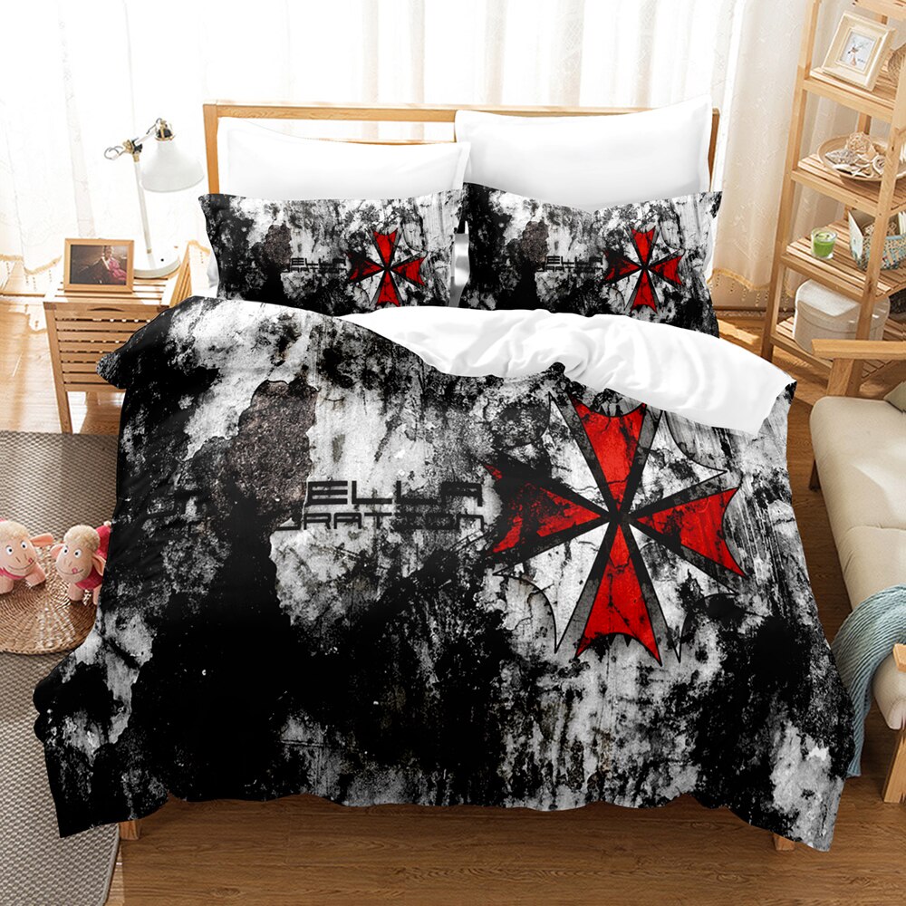 Anime 3D Print Umbrella Bedding Set Home Decor Kids Gift Duvet Cover Bedclothes With Pillowcase No Sheet