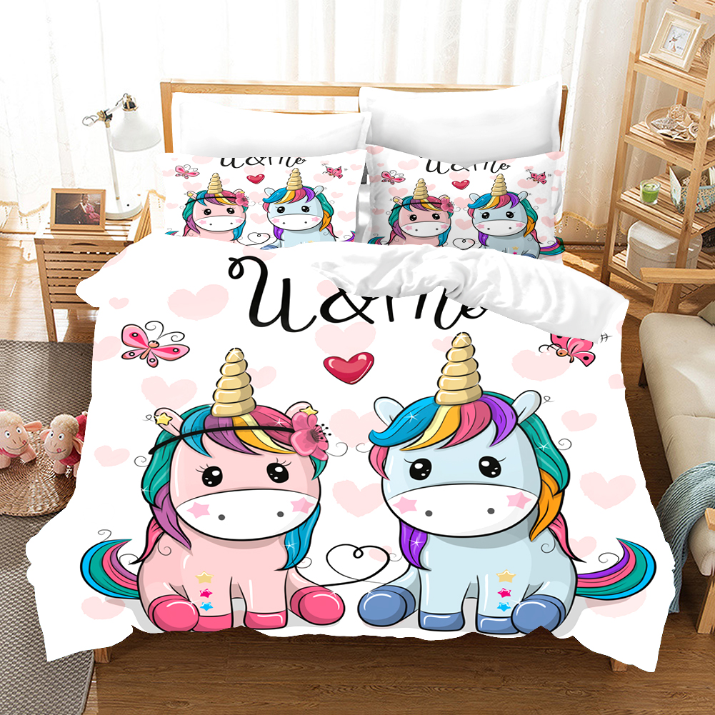 3D Cartoon Duvet Cover Set Ballet Quilt Cover Unicorn S Comforter Cover Cute Bedding Set