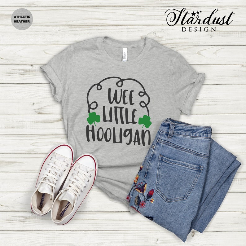 Wee Little Hooligan Shirt, St Patricks Day Shirt, Irish Gifts, Clover Shirt, Shamrock Shirt, Leopard Shamrock