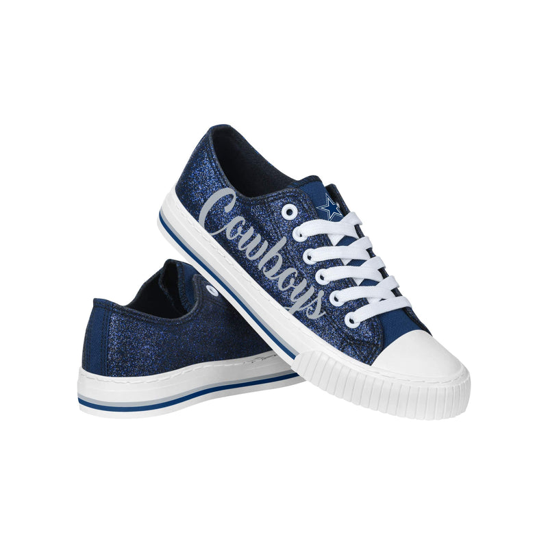 Dallas Cowboys NFL Womens Color Glitter Low Top Canvas Shoes