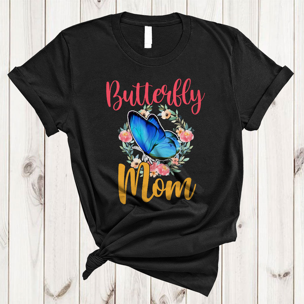 Butterfly Mom Funny Floral Flowers Mother’S Day Leopard Plaid Animal Family Lover T-Shirt