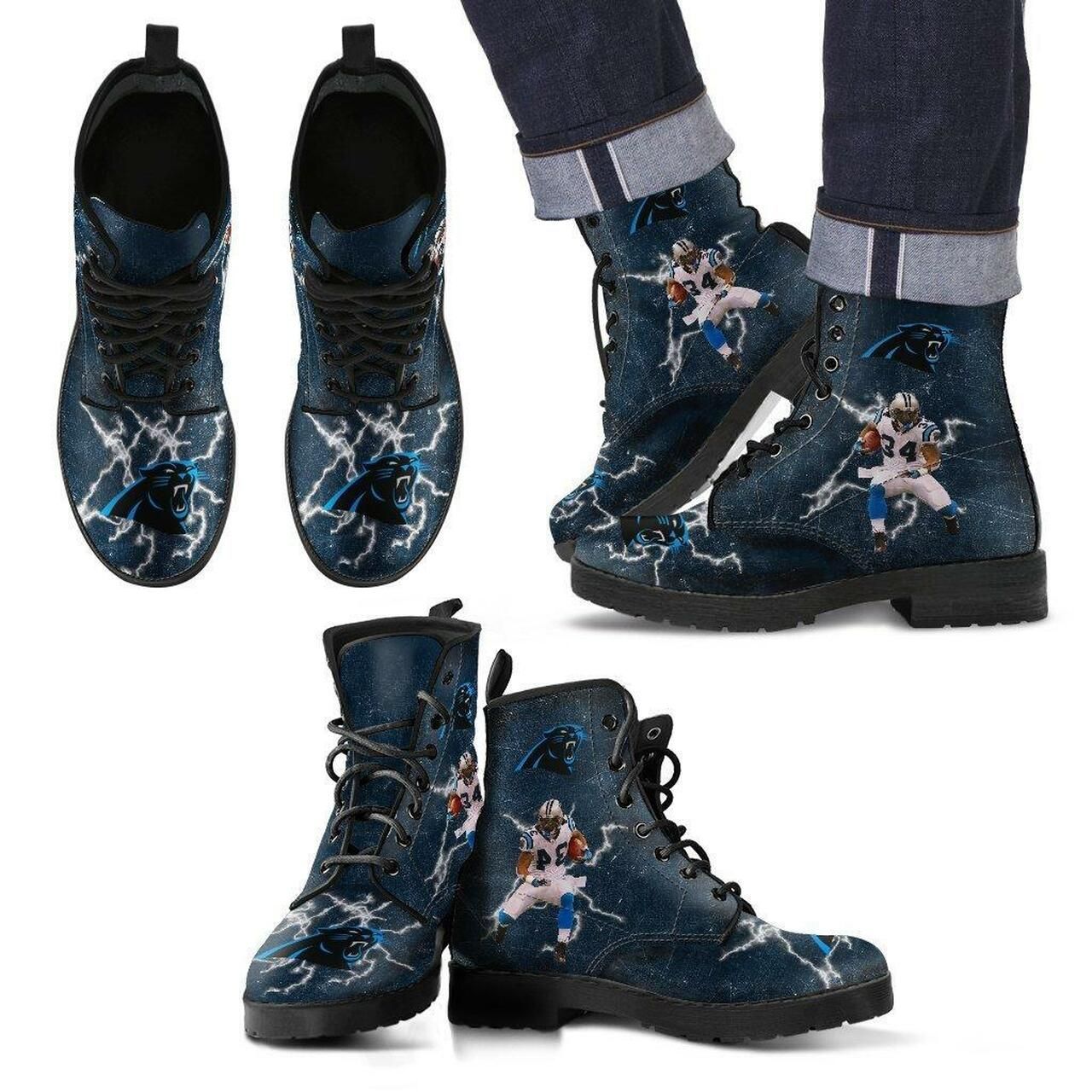 Carolina Panthers Leather Boots Fashion Women Boots Shoes Shoes5018