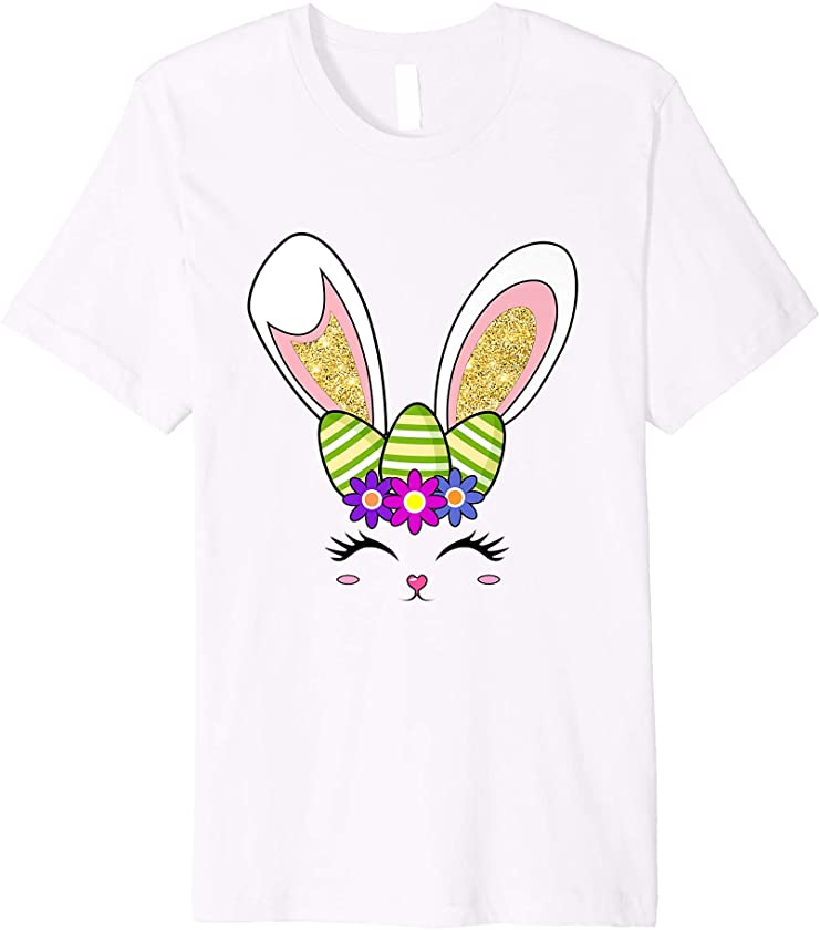 Cute Easter Bunny Face funny men women kids cute Easter day Premium T-Shirt