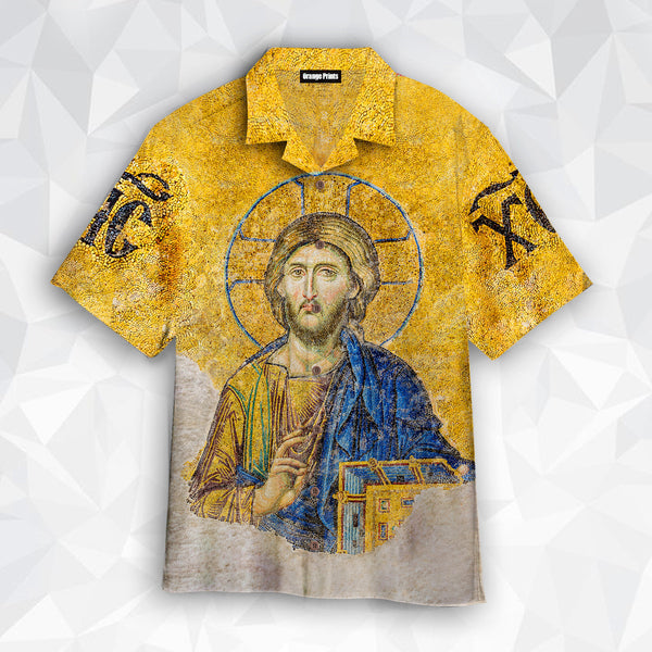 Christian Orthodox Jesus Gold Aloha Hawaii Shirts For Men And Women Ha62646