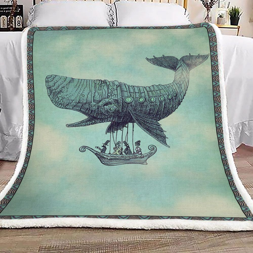 Whale Sherpa Fleece Blanket KOJJ