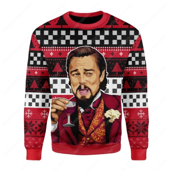 Laughing Leo Meme Ugly Christmas Sweater