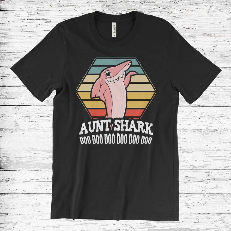 Crushtee Aunt Shark T Shirt, Sister Shark, Daddy Shark, Brother Shark, Grandpa Shark, Uncle Shark, Grandma Shark, Baby Shark, Mommy Shark Shirt, Long Sleeve Hoodie