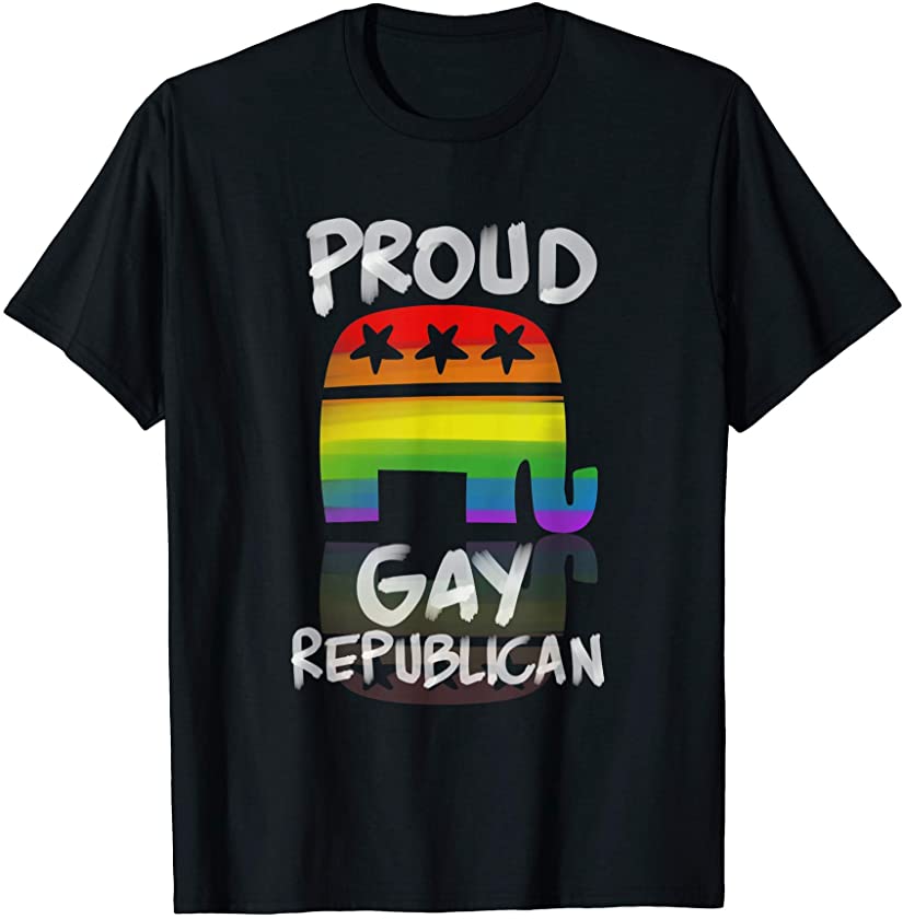 Rainbow Color Elephant Proud Gay Republican LGBTQ T-Shirt