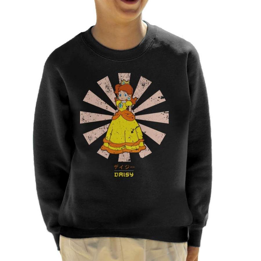 Princess Daisy Retro Japanese Mario Kid’s Sweatshirt