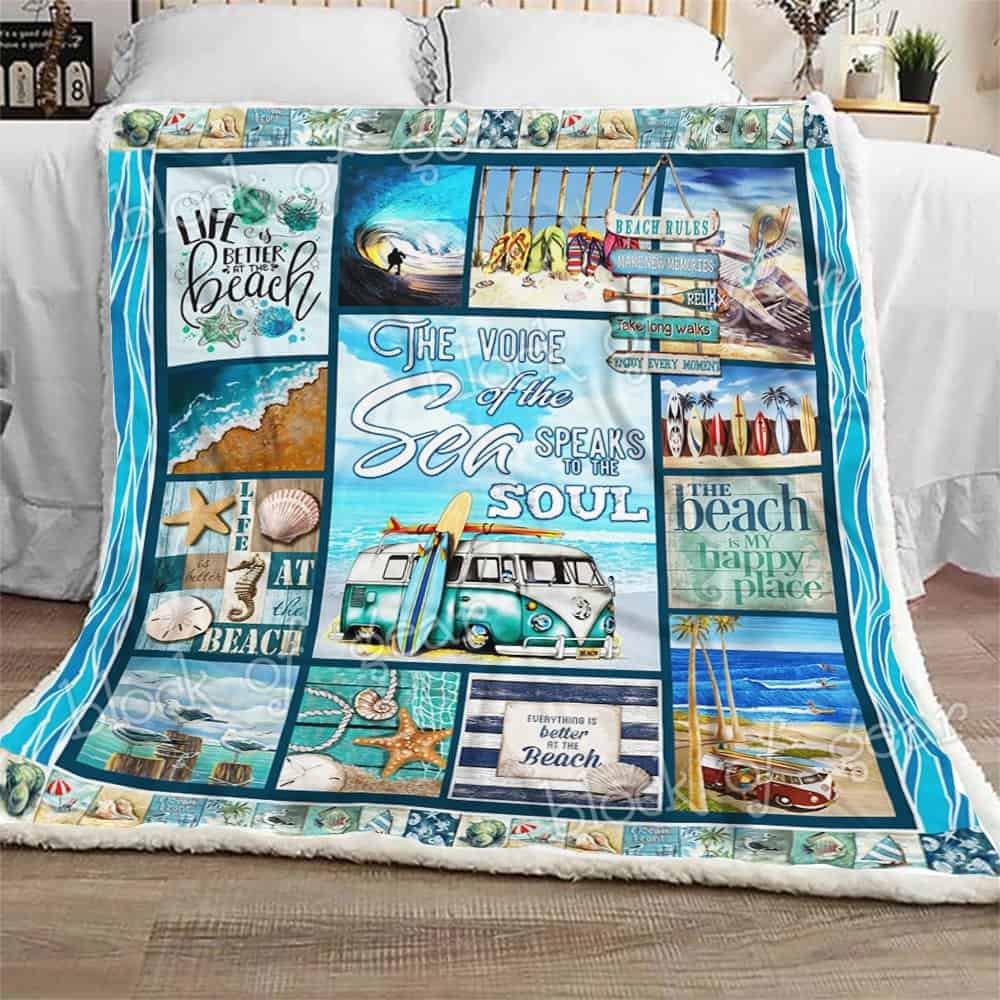 Blanketify Life Is Better At The Beach Sofa Throw Blanket Gift For Travel Lovers,Friend,Men,Women Birtday Gift,Family Gift Home Decor Bedding Couch Sofa Soft And Comfy Cozy