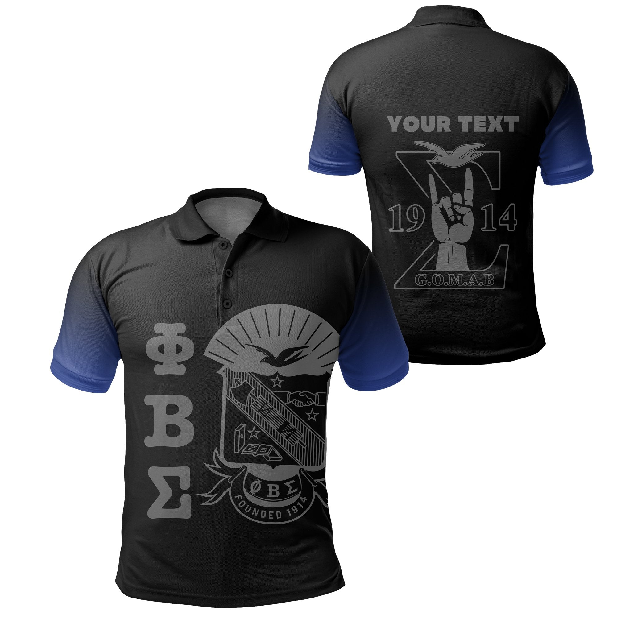 (Custom Personalised) Phi Beta Sigma Polo Shirt Modern Style Lt16