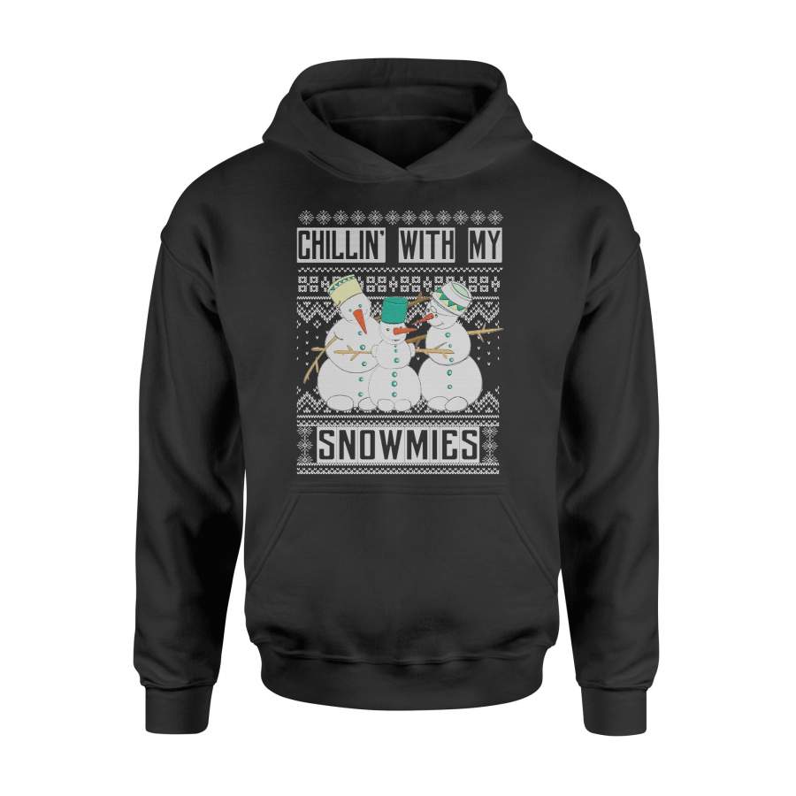 Chillin With My Snowmies Ugly Christmas Sweater Style Gift Long Sleeve T-Shirt – Standard Hoodie