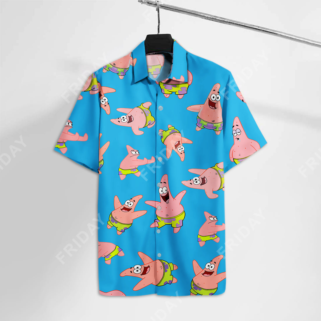 Unifinz Spongebob Hawaii Shirt Patrick Star Pattern Blue Aloha 2022 Ha24443