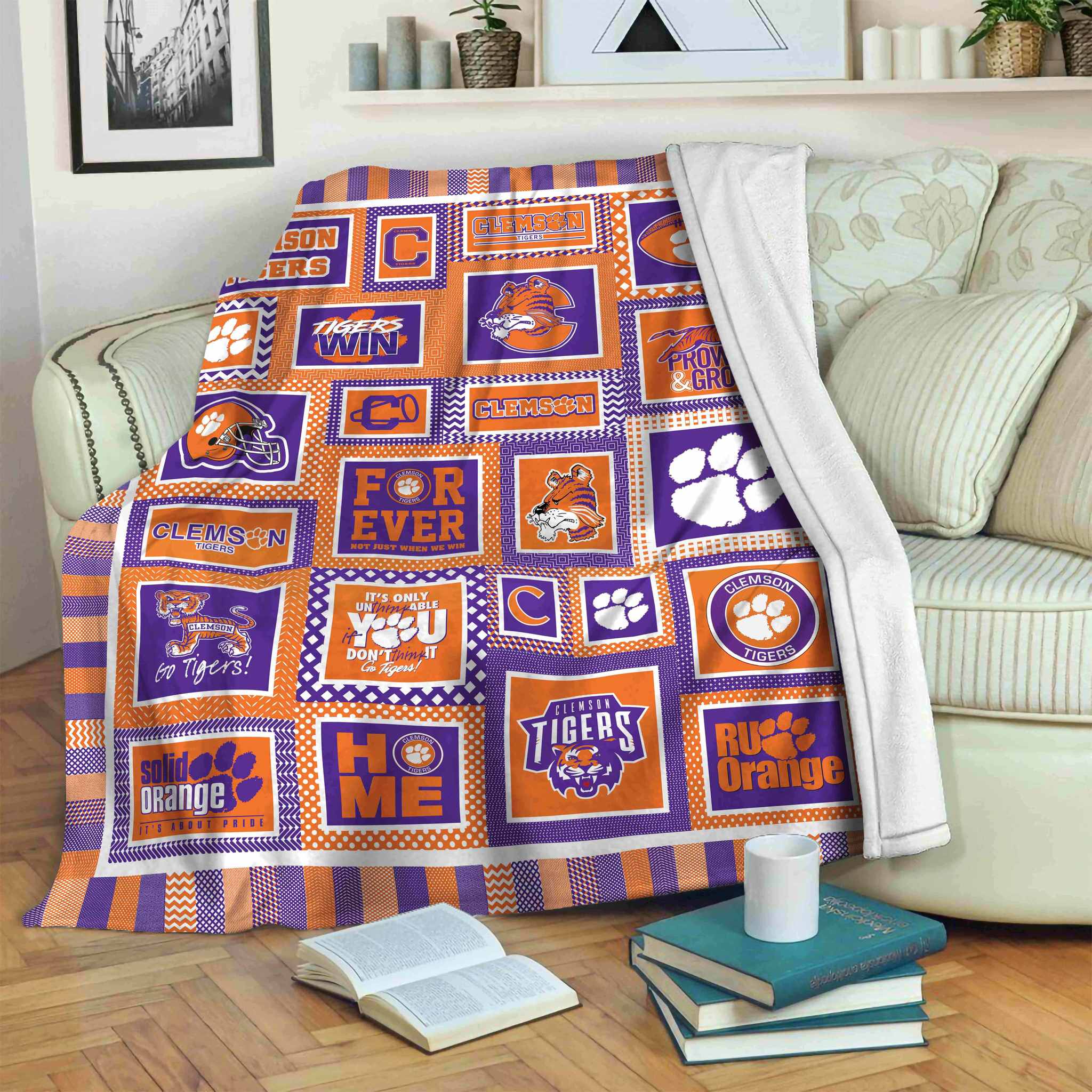 Clemson Tigers 3D Full Printing Blanket V7