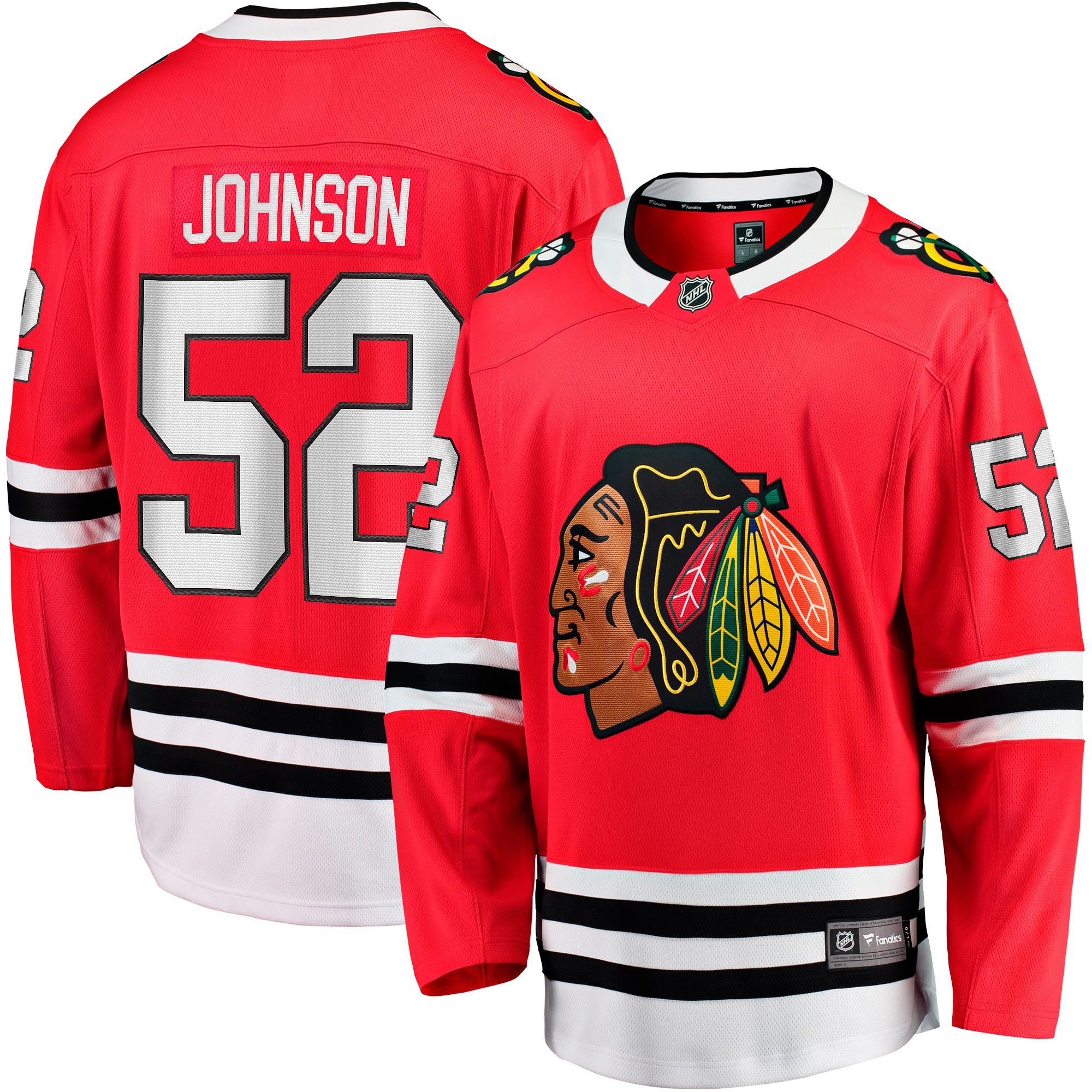 Reese Johnson Chicago Blackhawks Branded Home Breakaway Player Jersey – Red