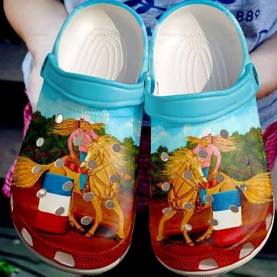 Barrel Racing Girl And Her Horse 107 Clogs Clogband Clog Comfortable Classic