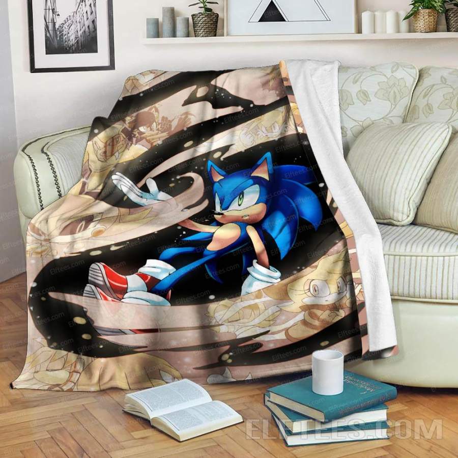 Sonic the Hedgehog Sofa Bed Throw Fleece Blanket – 3D Printed Sherpa Blanket – SHG01