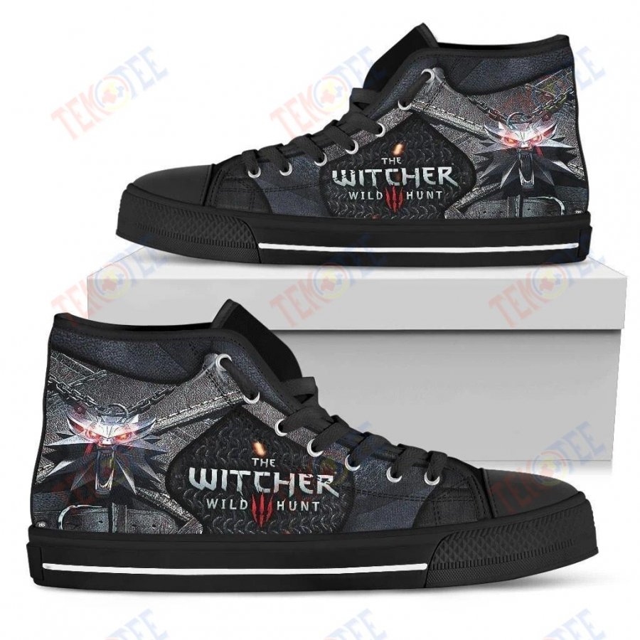 Mens Womens The Witcher Wolf High Top Canvas Shoes Nice And Comfortable TMT277